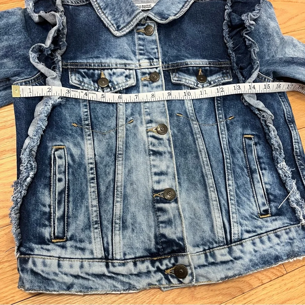Zara Denim Ruffle Jean Jacket - Picture 14 of 14